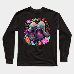 Manatee Couple Valentine Long Sleeve T-Shirt